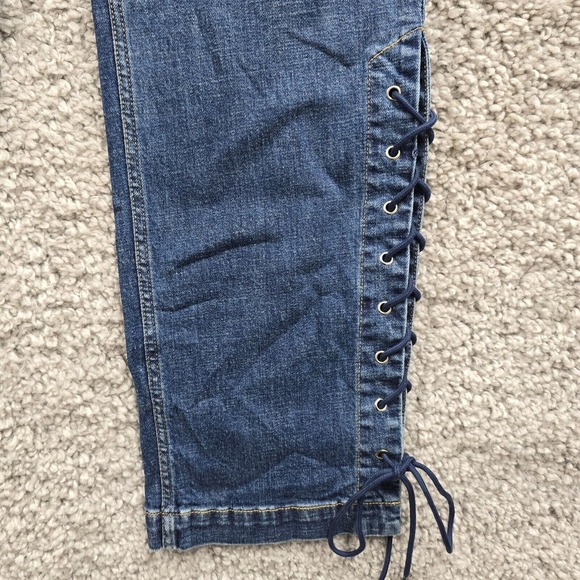 Oliver Logan Mulberry Jeans Womens 28 Blue Lace Up Straight Leg Medium Wash - Picture 3 of 14